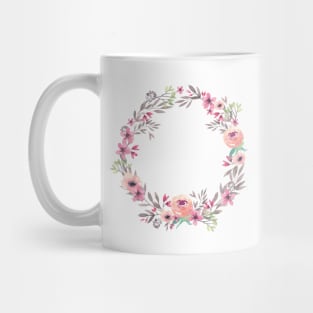 Image: Watercolor, Flower wreath Mug